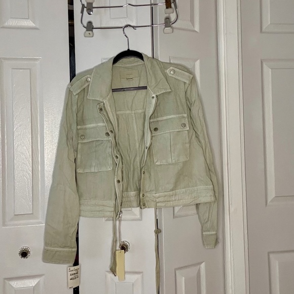 NWT Blank NYC Cropped Jacket in Light Mint Green - Picture 1 of 5